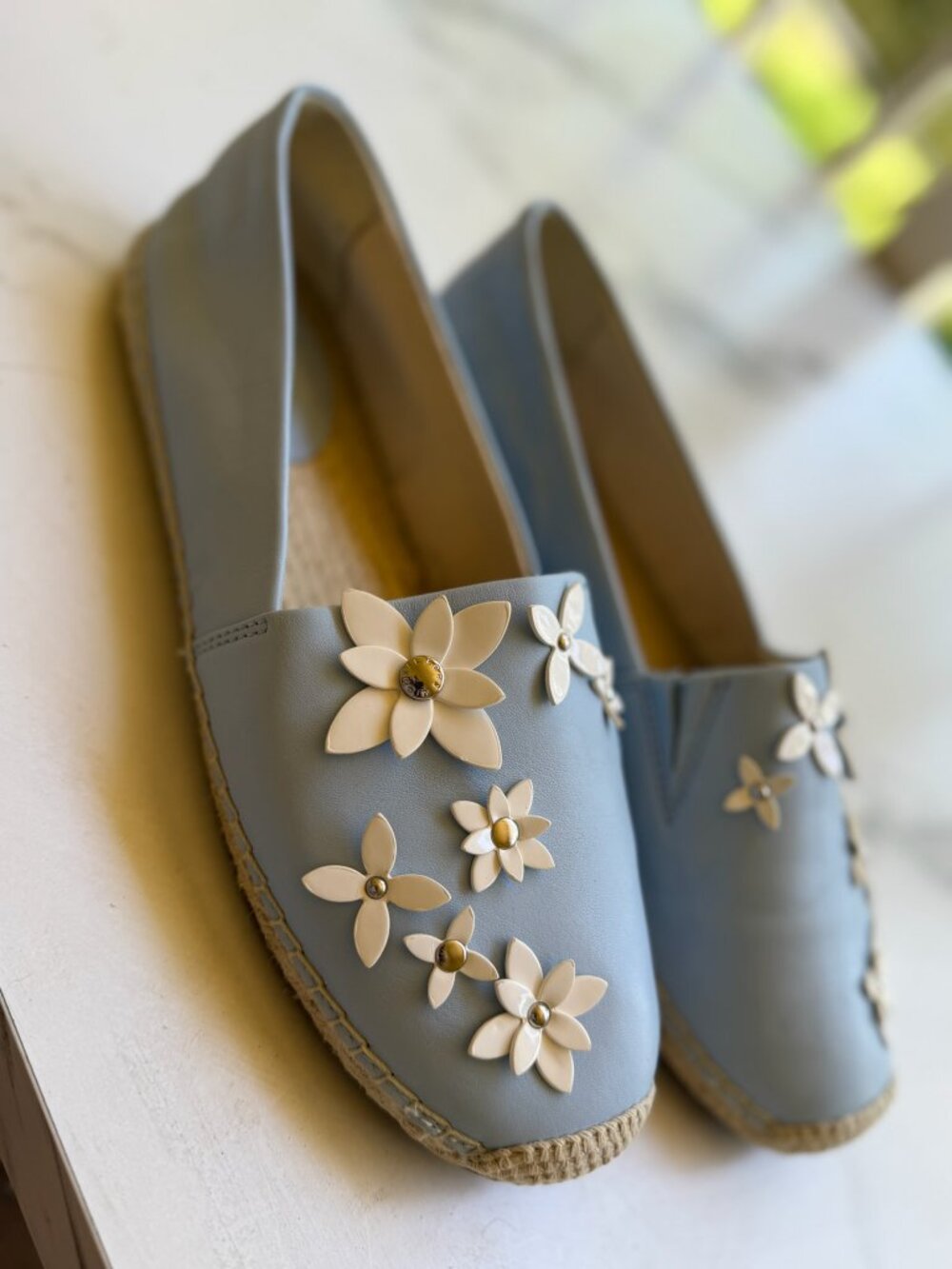 Michael Kors Floral Leather Espadrilles Size 8.5